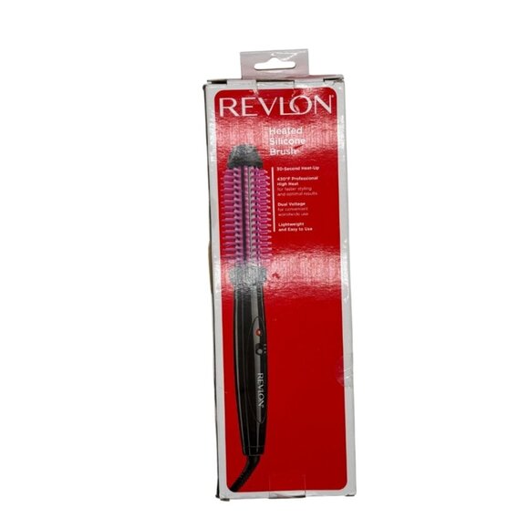 NEW REVLON Silicone Bristle Heated Hair Styling Brush NIB - Picture 2 of 5